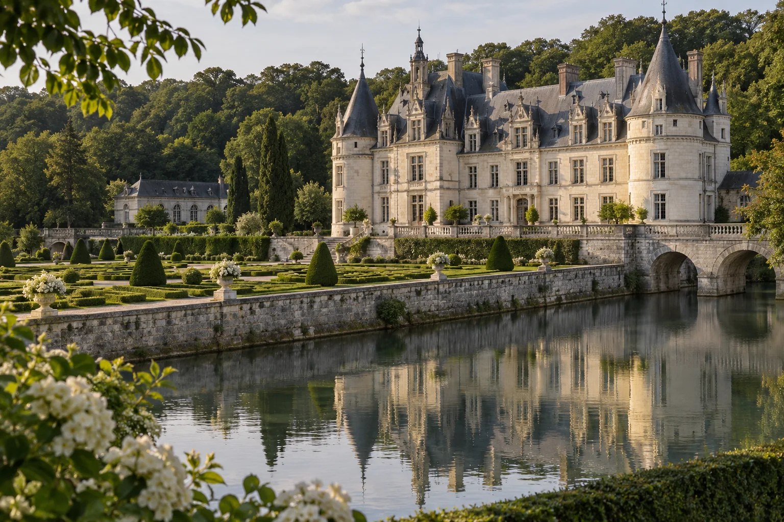 Illustration d’un château Renaissance inspiré du Val de Loire